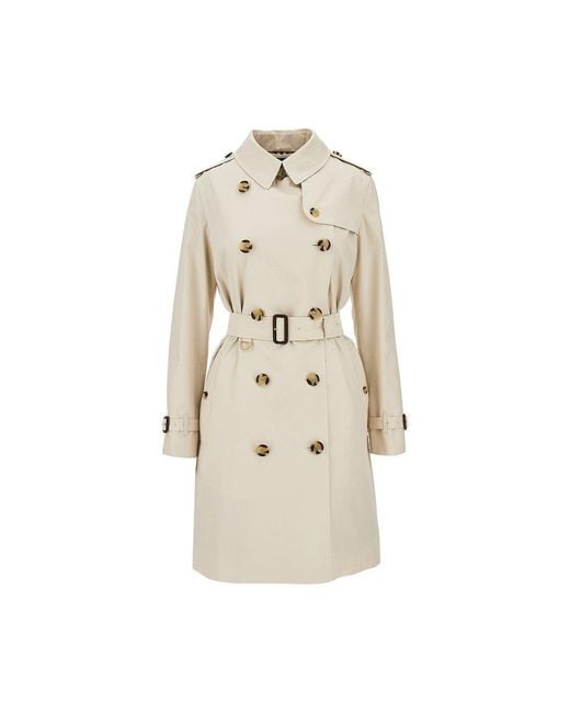 Burberry Natural Gabardine Medium 'Kensington' Trench Coat