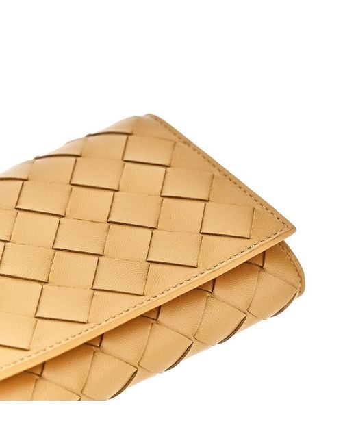 Bottega Veneta Natural Leather Wallet With Intrecciato Motif