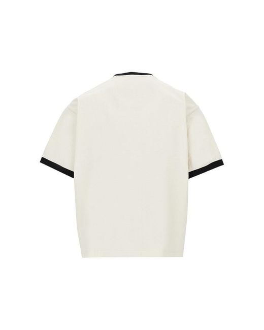 Versace White Cotton T-Shirt With Medusa Coin Print for men