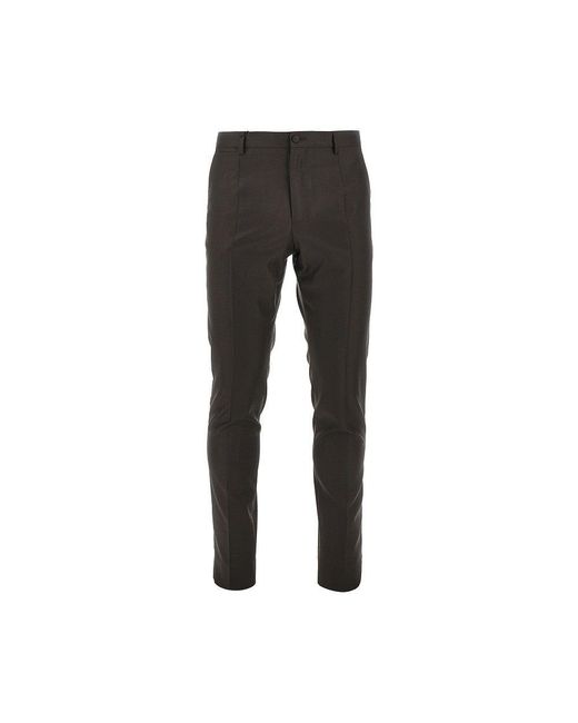 Dolce & Gabbana Black Virgin Wool Twill Tailored Pants for men