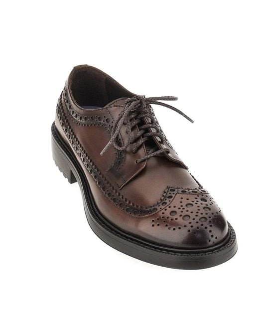 JUAN LACARCEL BY CALCE Brown Brushed Leather Lace-Up Shoes 42 for men