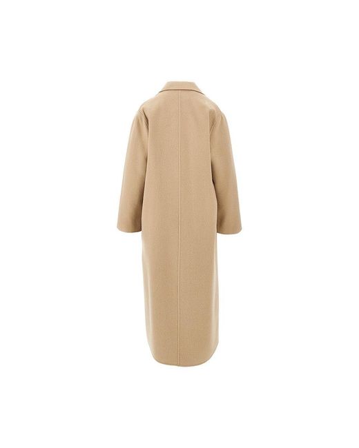 Weekend by Maxmara Natural Double Wool Blend Single-Breasted Coat