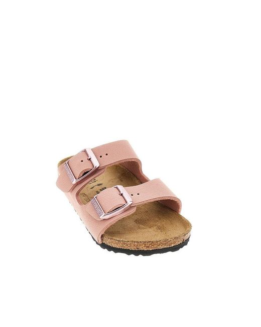 Birkenstock Pink Birko-Flor Nubuck 'Arizona' Sandals Kids