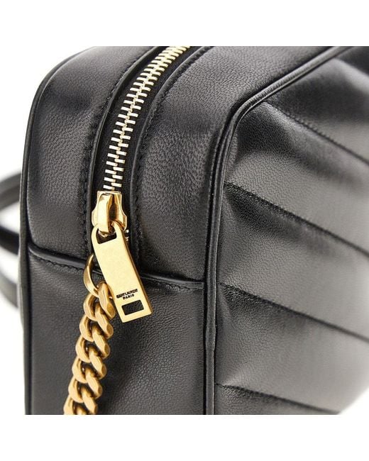 Saint Laurent Black 'Loulou' Matelassé Nappa Leather Camera Bag