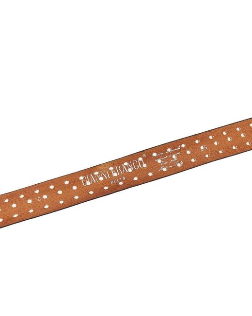 GIANNIFRANCO BELTS Brown Openworked Leather Belt for men