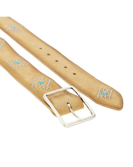 GIANNIFRANCO BELTS Natural Suede Leather Belt With Studs for men