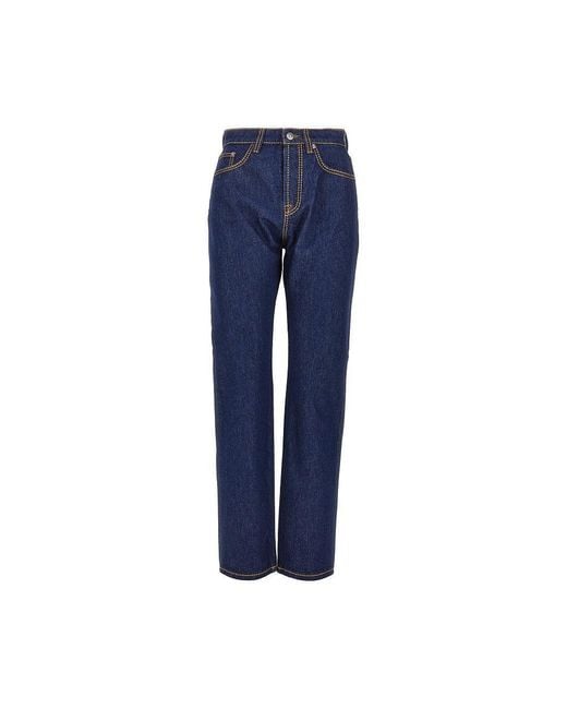 Versace Blue Cotton Denim Jeans With Medusa Detail
