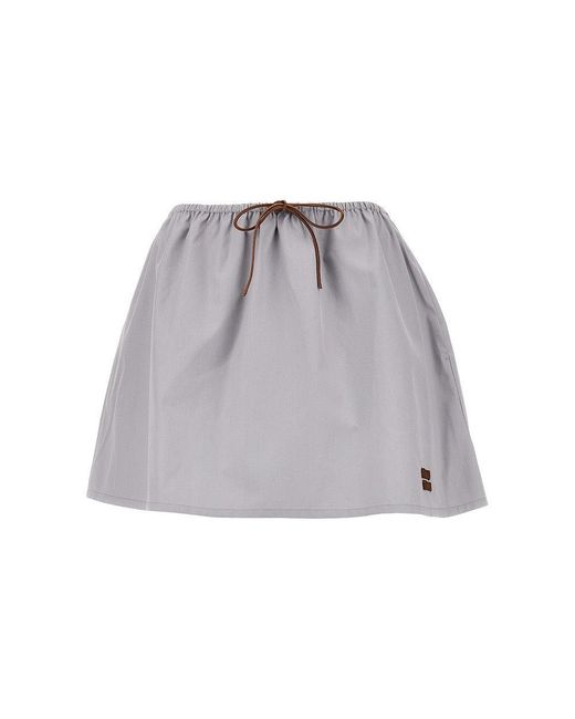 Miu Miu Gray Panama Mini Skirt