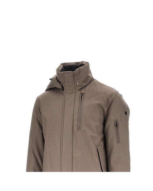 DUNO Brown Viscose-Blend Twill 'Geyser' Down Jacket for men