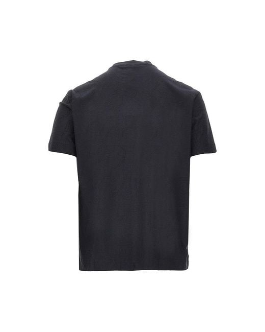 Emporio Armani Black Jacquard Stretch Jersey T-Shirt for men