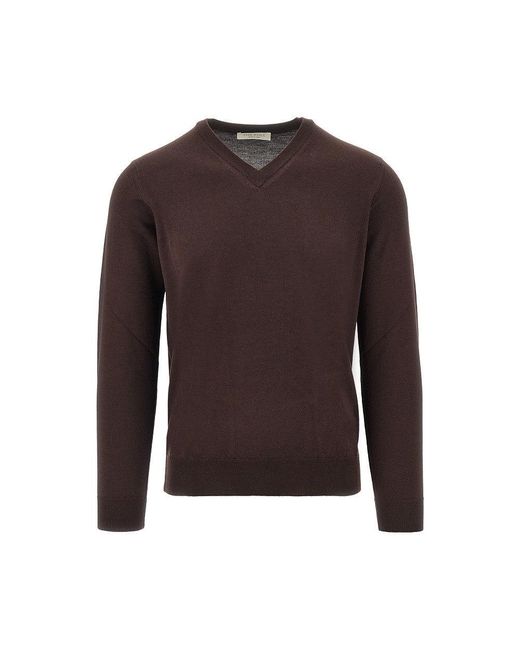 THE PULL Brown Extrafine Merino Wool Sweater for men