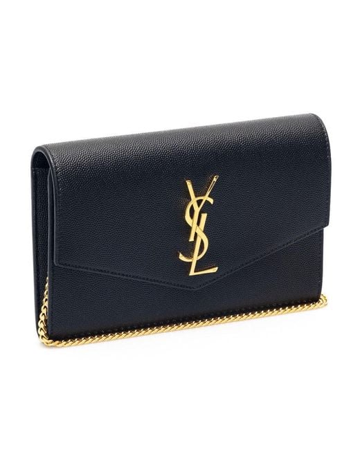 Saint Laurent Blue 'Uptown' Wallet With Chain