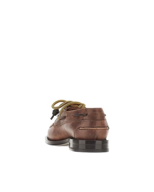 DSquared² Brown 'D2 Cottage' Leather Boat Shoes for men