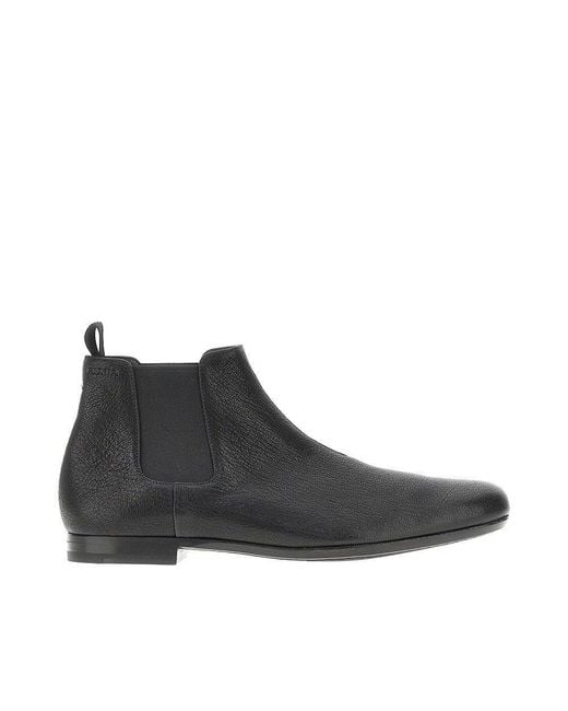Prada Black Leather Chelsea Boots for men