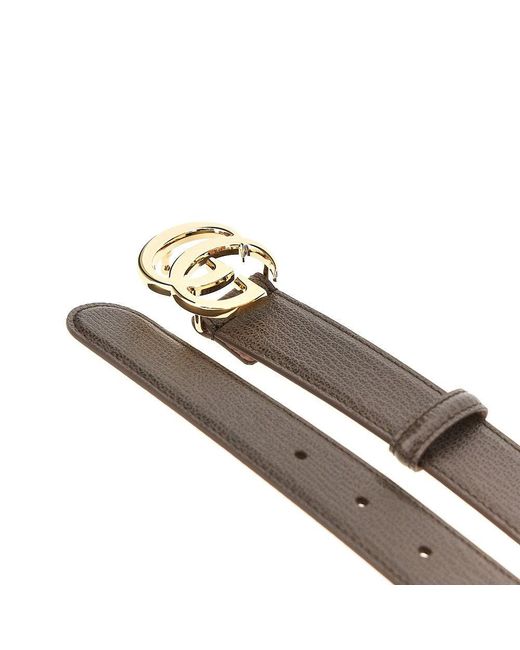 Gucci Gray Gg Marmont Leather Belt
