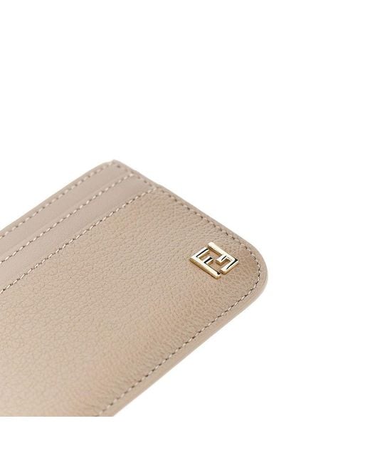 Fendi Natural Ff Leather Card Holder