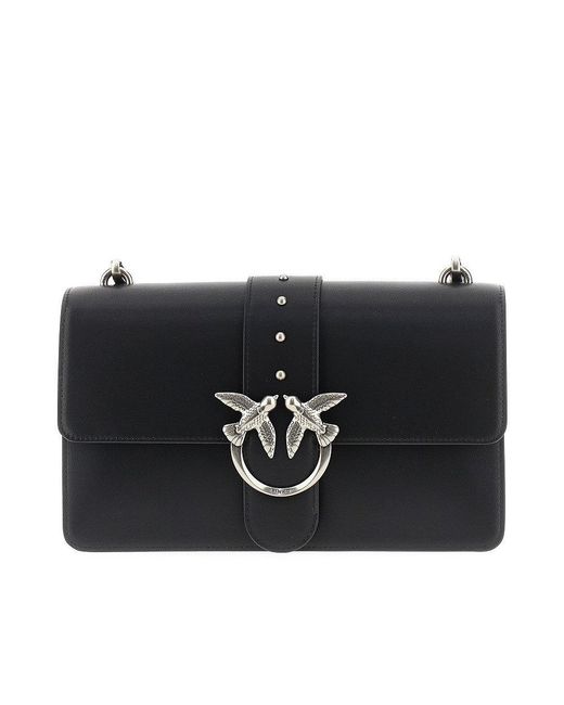 Pinko Black 'Love One Classic' Leather Bag