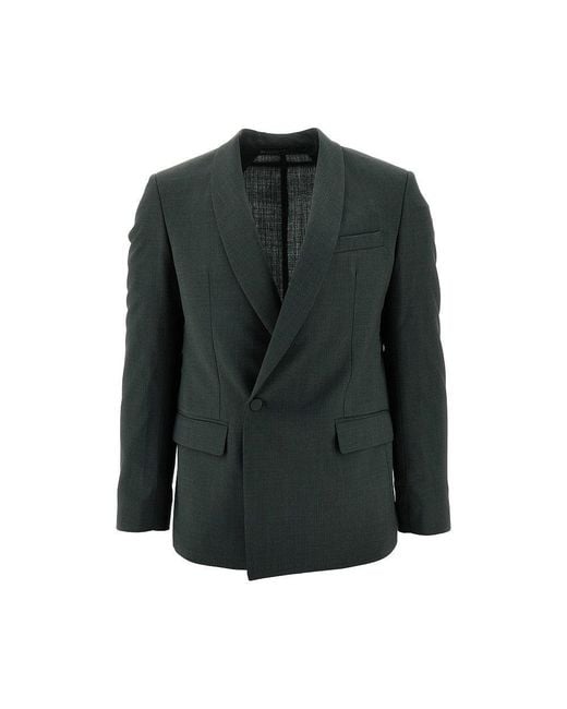 MARSĒM Green Wool-Blend Single-Breasted Suit for men