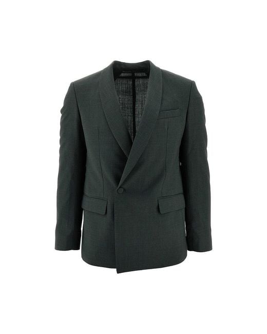 MARSĒM Green Wool-Blend Single-Breasted Suit for men