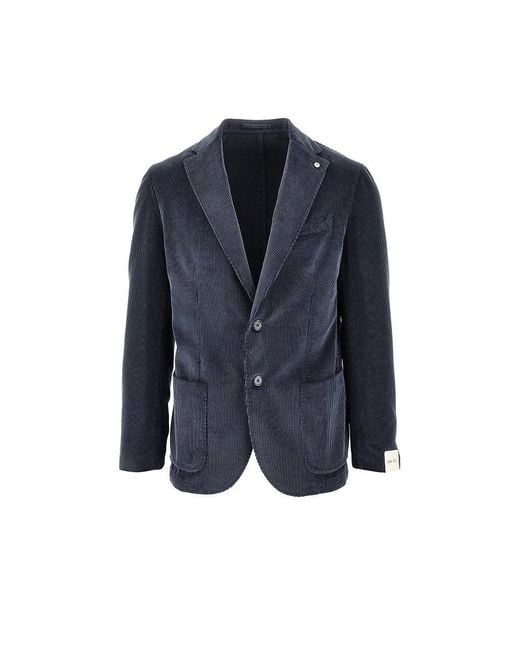 L.b.m. 1911 Blue L. B.M. 1911 Corduroy Single-Breasted Jacket for men