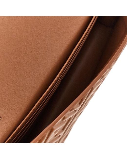 Fendi Brown Embossed Nappa Leather 'Baguette' Clutch