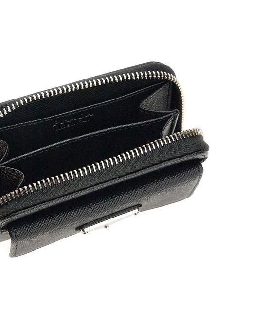 Prada Black Saffiano Leather Cardholder Pouch With Strap for men