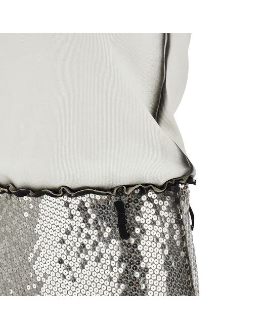 The Attico White Jersey And Sequins Midi Dress