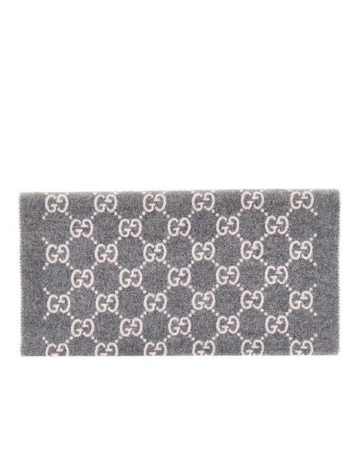 Gucci Metallic Gg Cashmere Scarf
