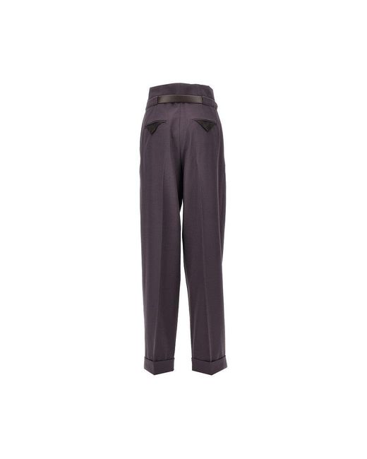 The Attico Purple Gabardine Pants With Belt