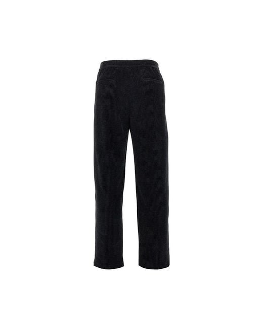 Emporio Armani Black Ribbed Chenille Pants for men
