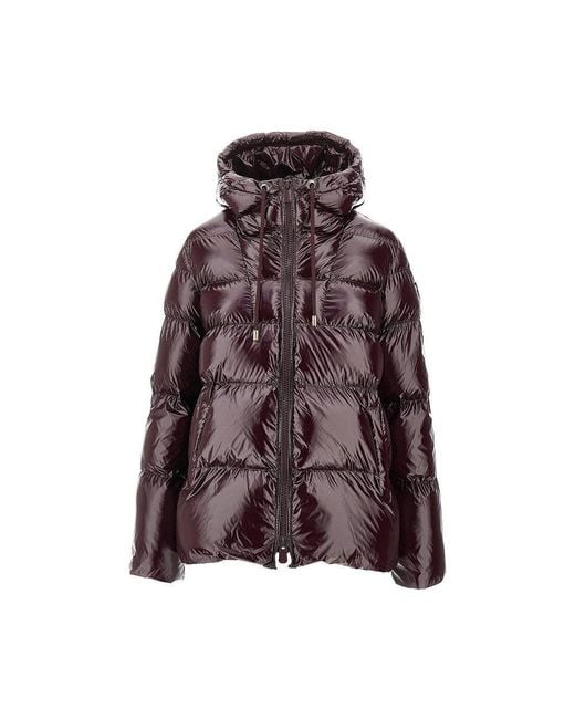 Pinko Women's Brown Glossy Coated Nylon Down Jacket