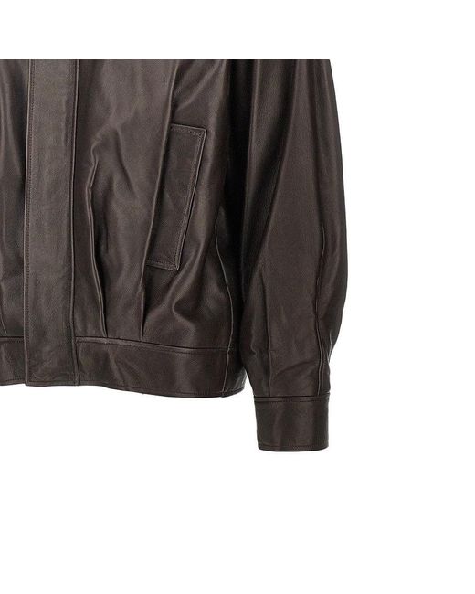 Arma Black 'Paulo' Nappa Leather Bomber Jacket for men