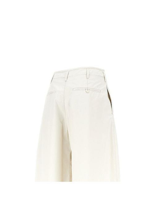 Lemaire White Cotton Twill Large Chino Pants