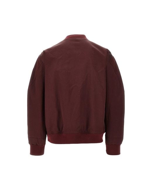 Givenchy Red Paris' Patch Satin Bomber Jacket for men