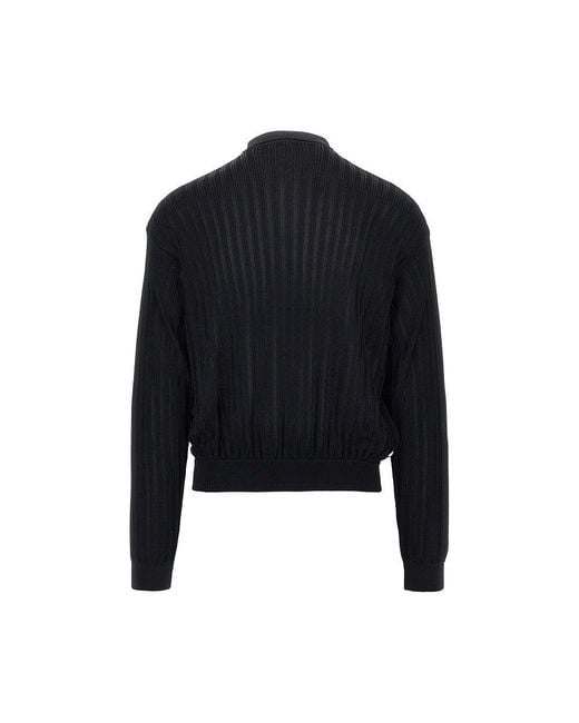 Versace Black Cardigan With Sylvester Print for men