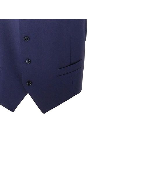 Luigi Bianchi Blue Virgin Wool Tailored Vest for men