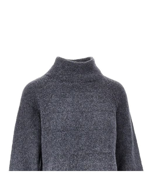 Emporio Armani Blue Ribbed Knitted Sweater