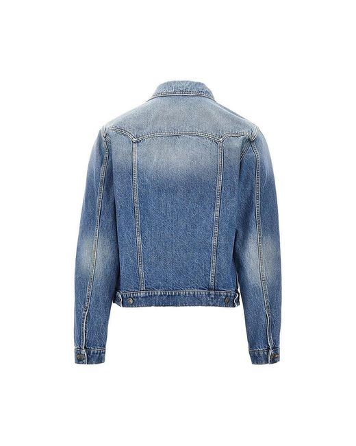 Versace Blue Denim Jacket With Medusa Details for men