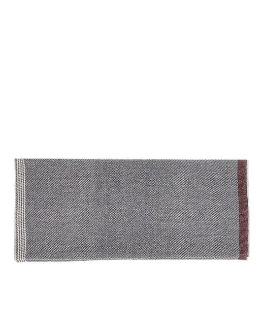 Brunello Cucinelli Gray Cashmere And Wool Scarf for men