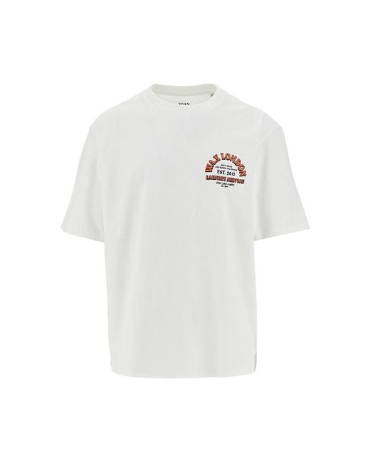 Wax London White Laundry Print 'Milton' T-Shirt for men