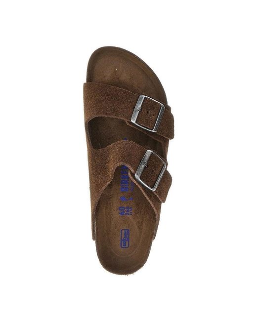 Birkenstock Brown 'Arizona' Suede Leather Sandals for men