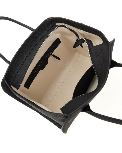 The Row Black 'Marlo 12' Grained Leather Bag