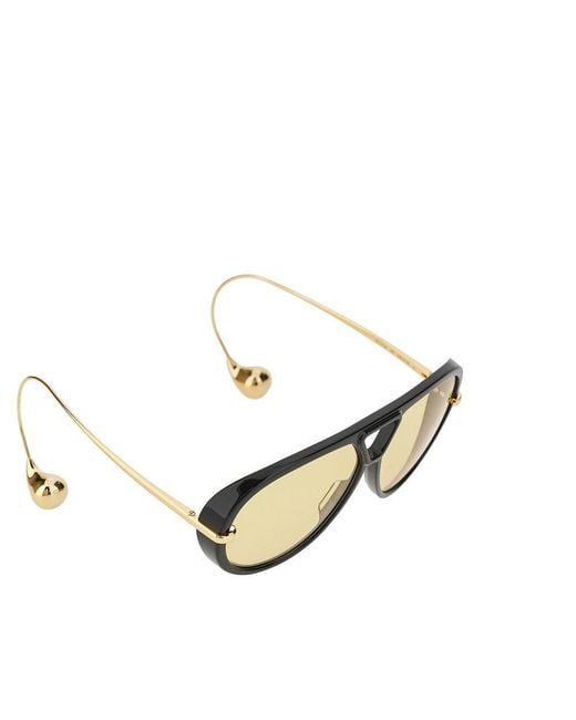 Bottega Veneta Brown 'Drop' Aviator Sunglasses