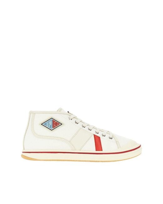 Bottega Veneta White Canvas 'Eliot' Sneakers With Leather Details for men