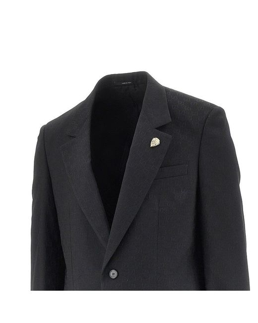 Gucci Black Gg Wool-Blend Single-Breasted Jacket for men