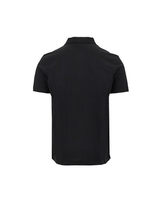 Gucci Black Cotton Jersey Polo Shirt With Logo Embroidery for men