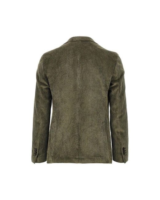 BRERAS Milano Green 'Venezia' Corduroy Single-Breasted Jacket for men