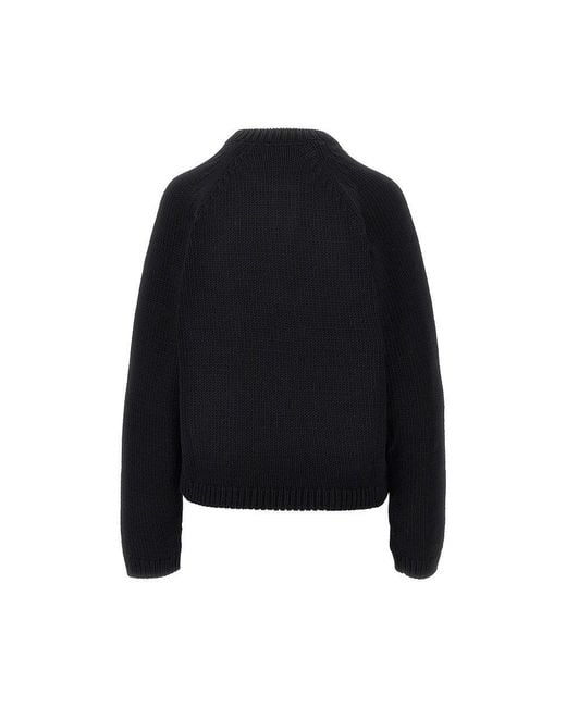 Totême Black Cotton Knitting Cardigan