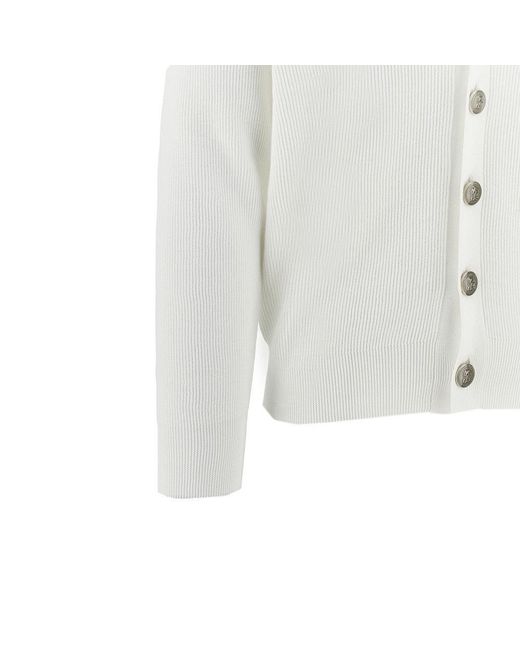 Brunello Cucinelli White English Rib Cotton Cardigan for men