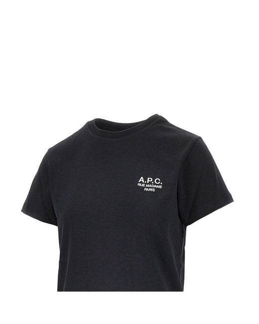 A.P.C. Black A. P.C. Jersey T-Shirt With Logo Embroidery